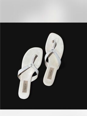 Together White Crisscross Toe-Loop Sandals